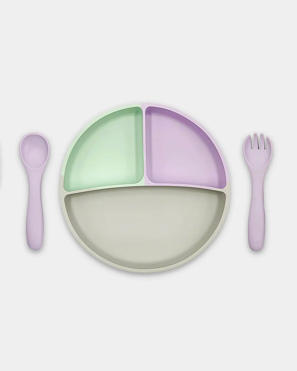 Mi Arcus Mummy & Me Zody Silicon Plate, Spoon & Fork Set-Multicolor-6 to 48M-Meal Set