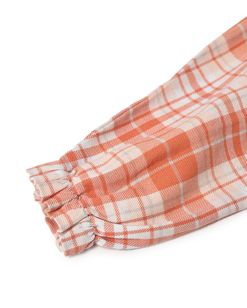 Mi Arcus Peach Frock Dress-Checkered-Cotton-For Infants - Image 6
