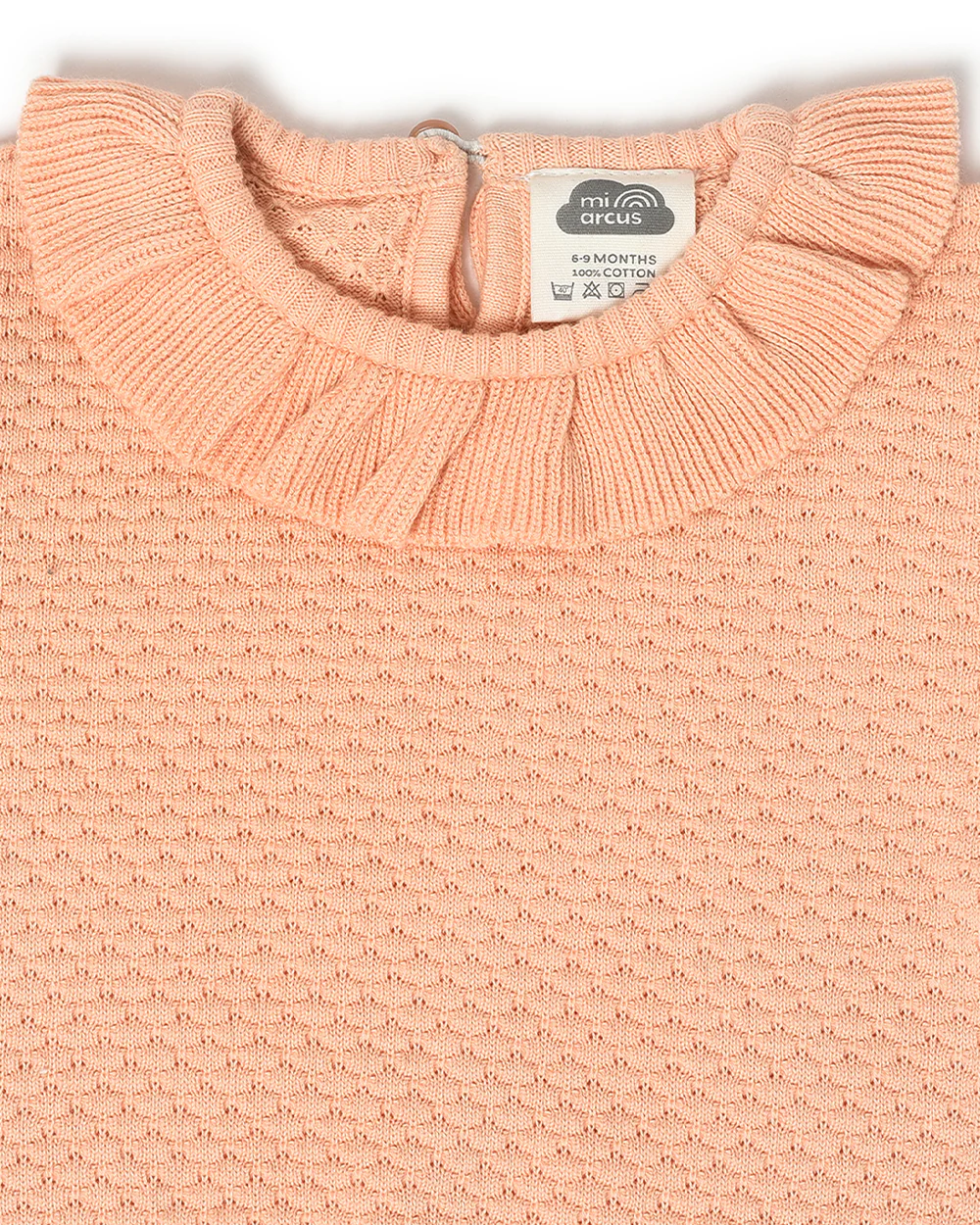 Mi Arcus Peach Sweater with Pajama-Solid-Cotton-For Infants - Image 6