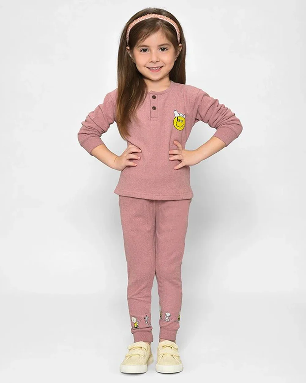 Mi Arcus Peach Winter Wear Thermal Set-Polyester-Solid-For Infants - Image 2