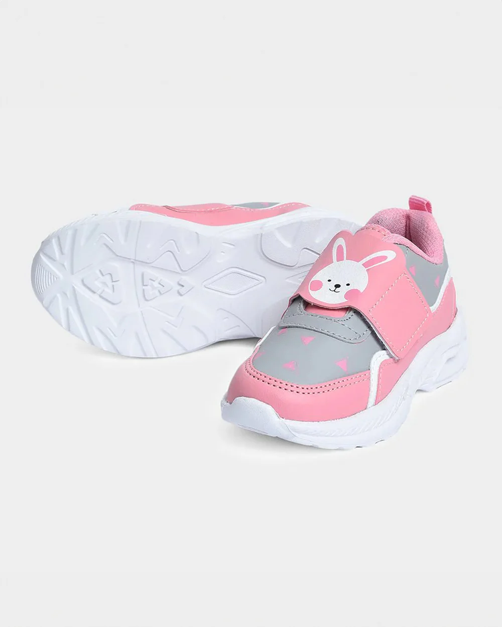 Mi Arcus Pink & Grey Velcro Shoes-For Infants - Image 3