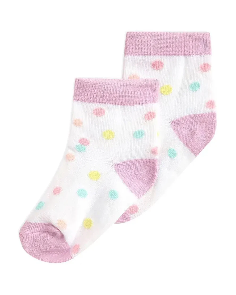 Mi Arcus Pink & White Socks-Other Prints-Bamboo Cotton-Pack of 3-For Infants - Image 2