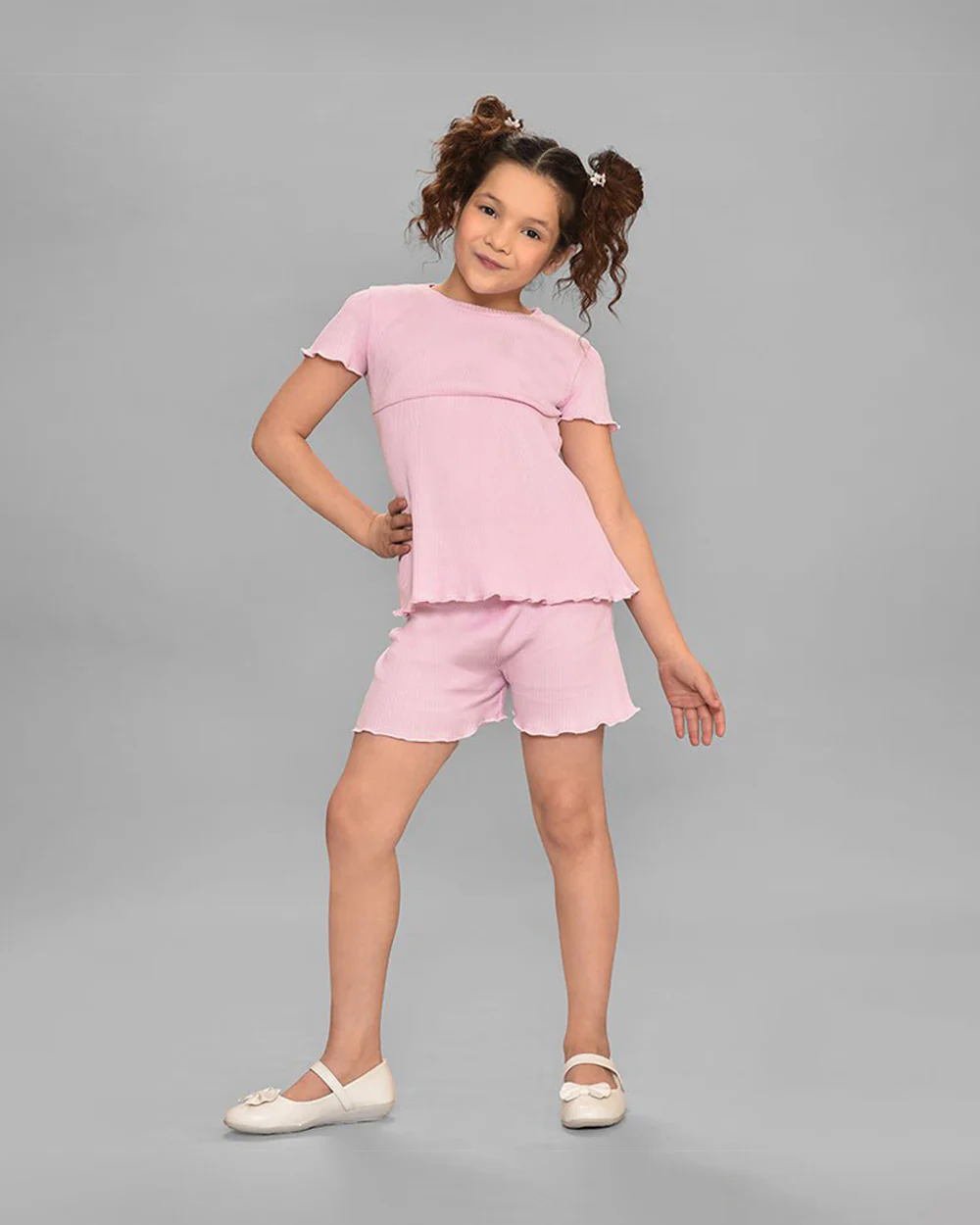 Mi Arcus Pink Coord Set-Solid-Cotton-For Infants - Image 3