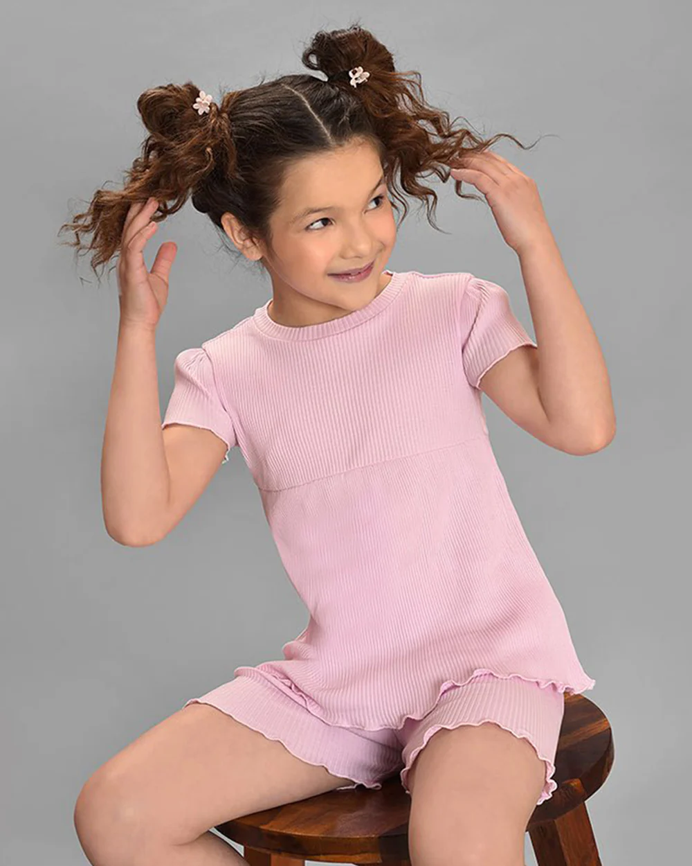 Mi Arcus Pink Coord Set-Solid-Cotton-For Infants - Image 4