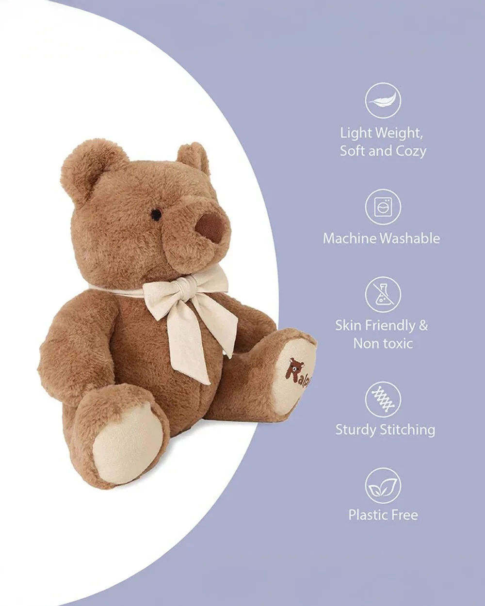 Mi Arcus Ralph Bear-Plush Cuddly Soft Toy-Lightweight-0M+ - Image 9