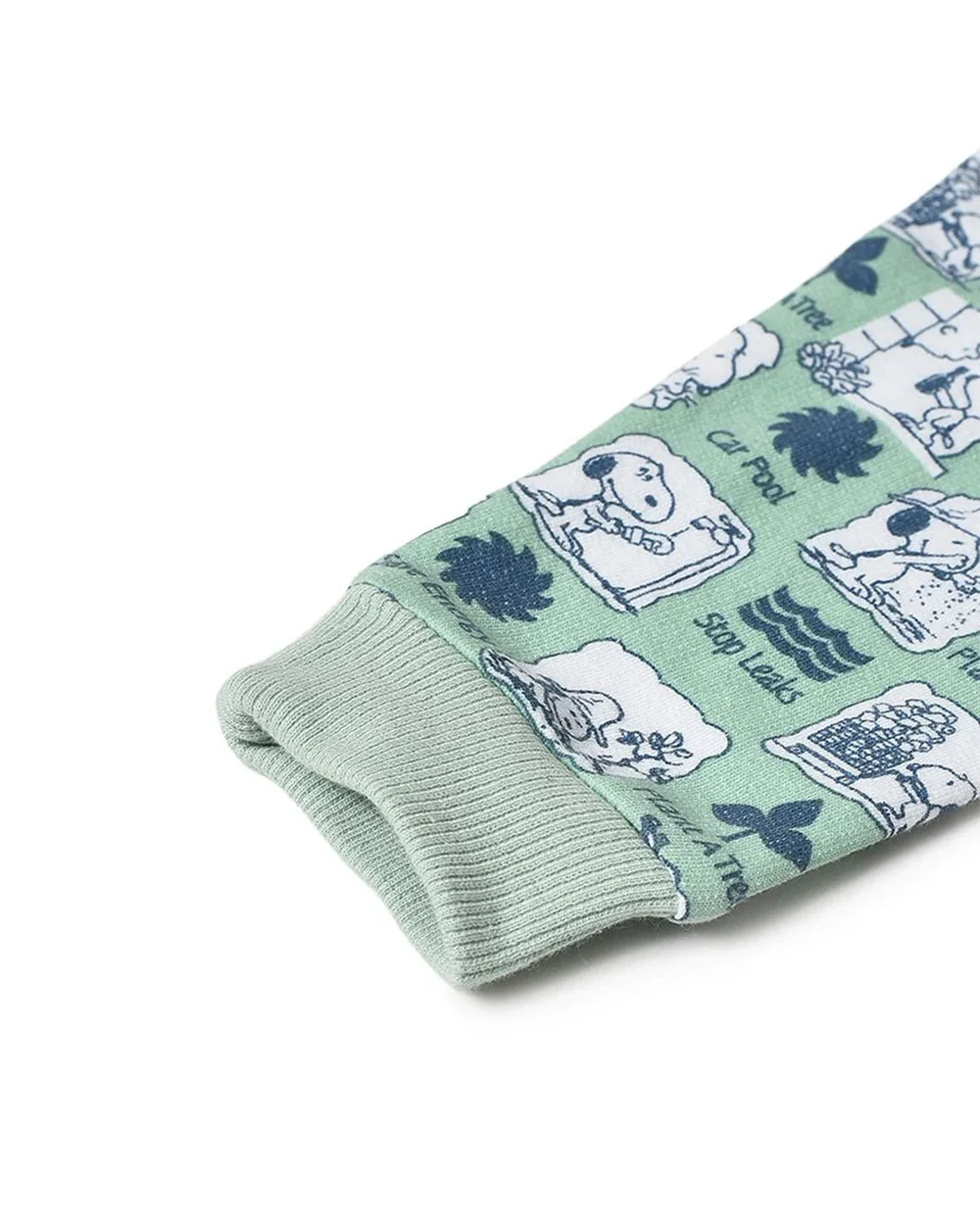 Mi Arcus Sea Green Sweatshirt & Pajama Set-Cotton Fleece-Printed-For Infants - Image 12
