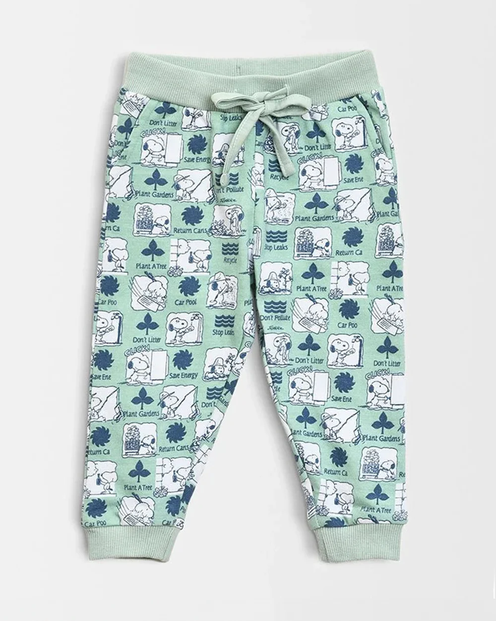 Mi Arcus Sea Green Sweatshirt & Pajama Set-Cotton Fleece-Printed-For Infants - Image 8