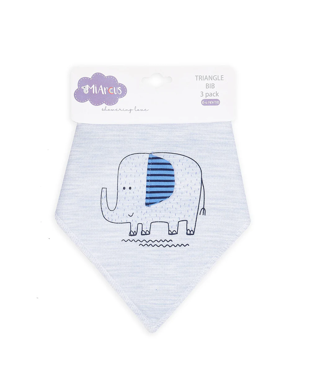 Mi Arcus Triangle Knitted Drool Bibs-Safari-Cotton-0 to 3M-Pack of 3-For Infants - Image 8