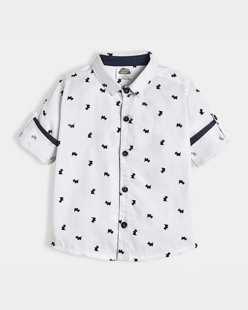 Mi Arcus White & Black Shirt-Cotton-Printed-For Infants - Image 2