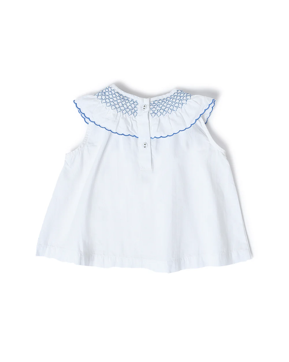 Mi Arcus White Frock Dress-Solid-Cotton-For Infants - Image 2