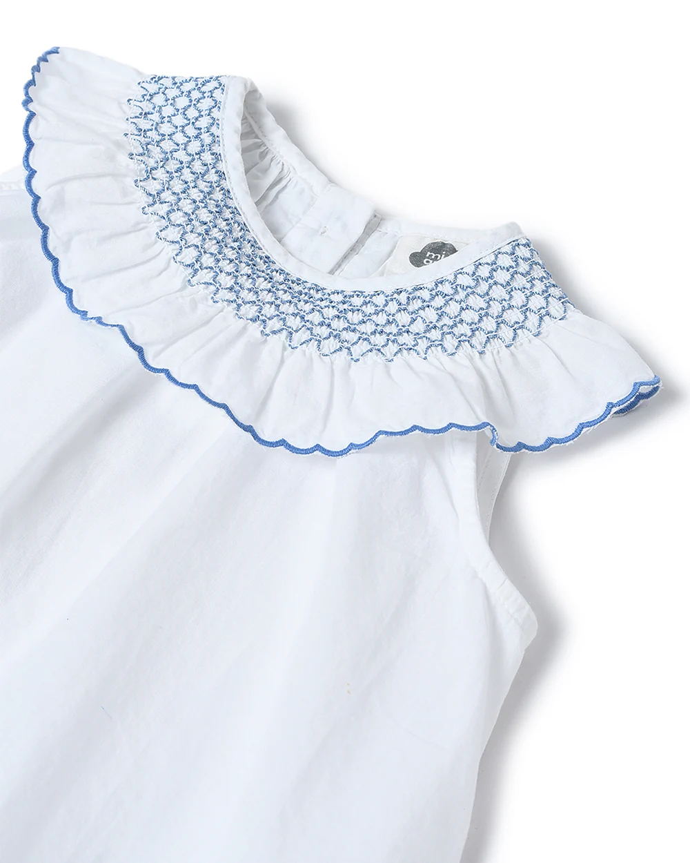 Mi Arcus White Frock Dress-Solid-Cotton-For Infants - Image 4