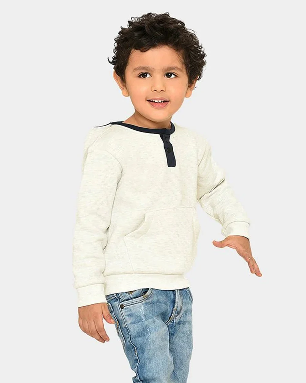 Mi Arcus White Winter Wear Hoodie-Cotton & Polyester-Solid-For Infants - Image 2