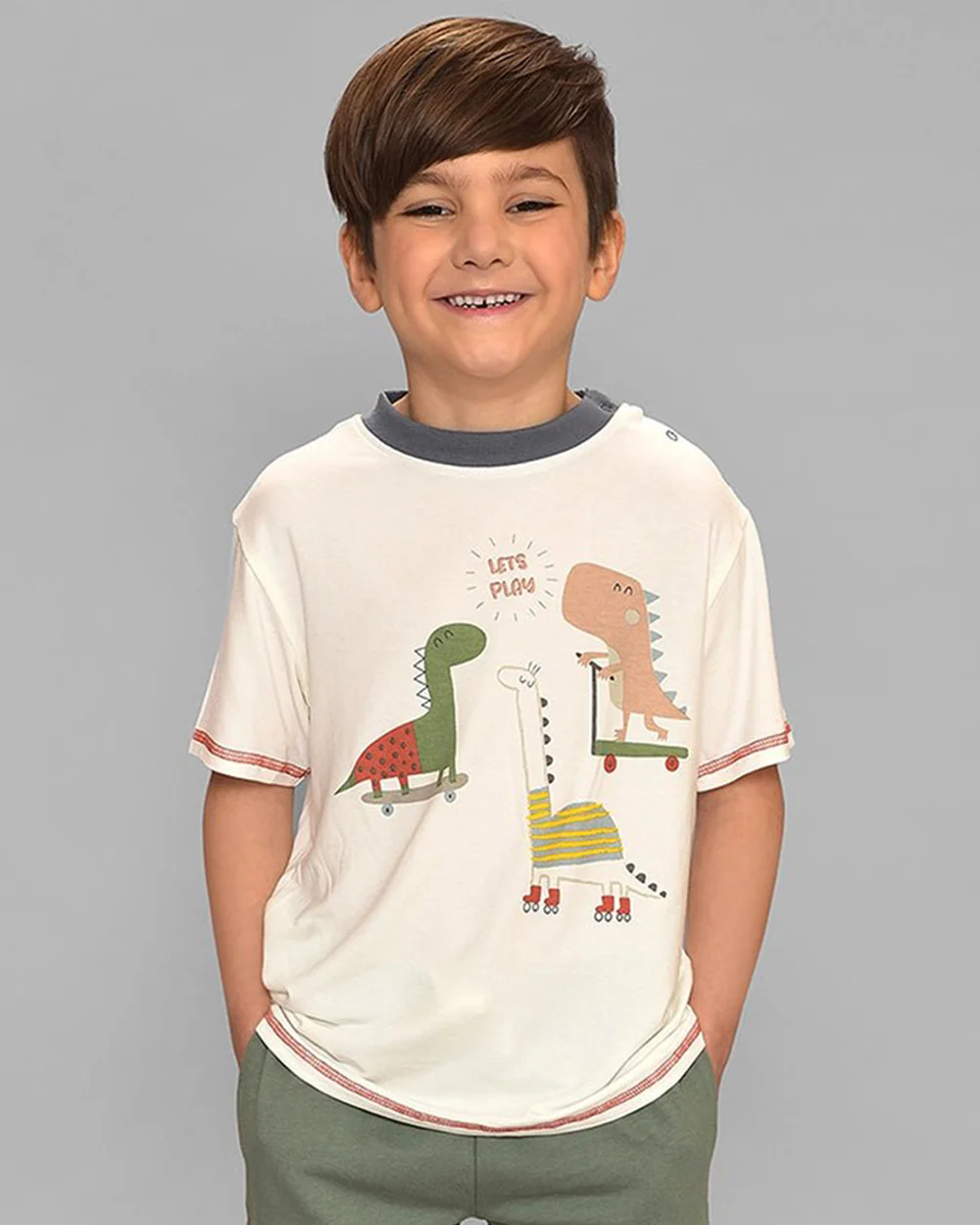 Mi Arcus White T-shirt-Dinomite Knitted-Modal-For Infants - Image 5