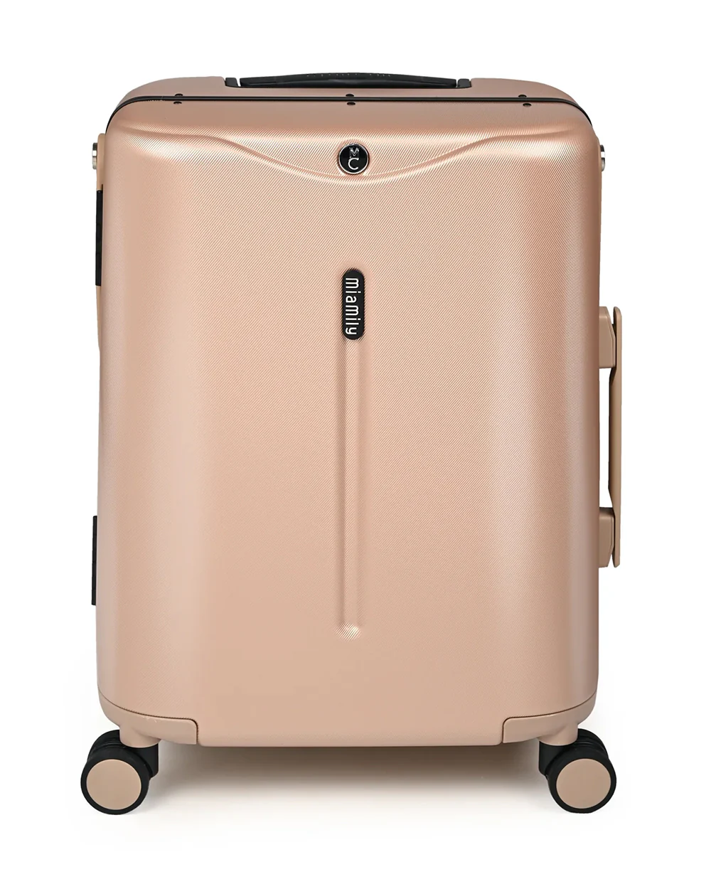 Miamily Ride On Trolley Carry On Luggage-Swiss Design-with 3 Digit Lock and Built in Seat for Kids & Adults-Champagne Gold - Image 4