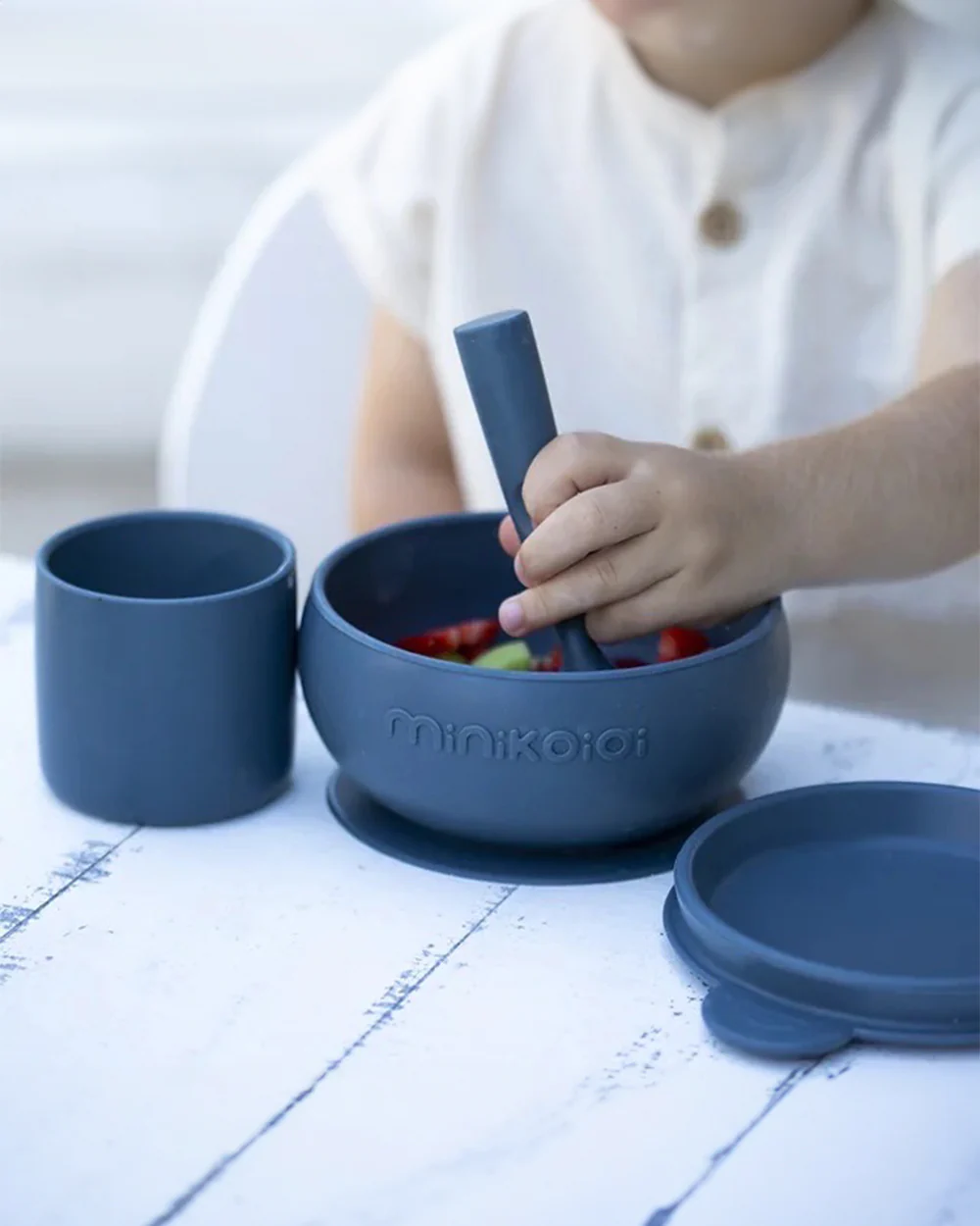 MinikOiOi Baby Led Weaning Set-100% Premium Silicone-Velvet Rose-Set of 4-For Feeding Infants - Image 7