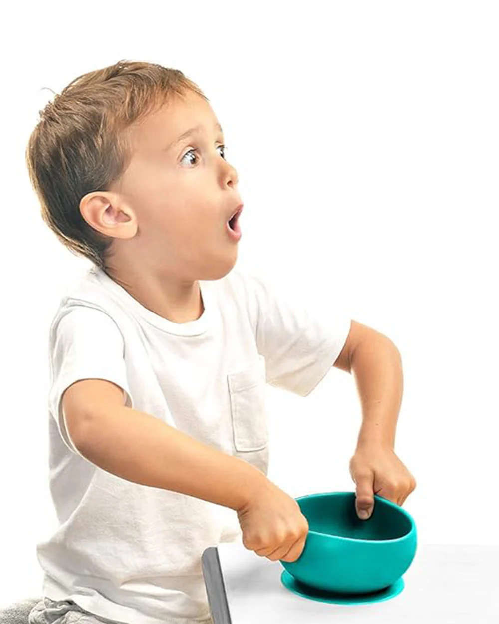 MinikOiOi Bowl-With Suction Base-Microwave Safe-Aqua Green-For Feeding Infants - Image 3