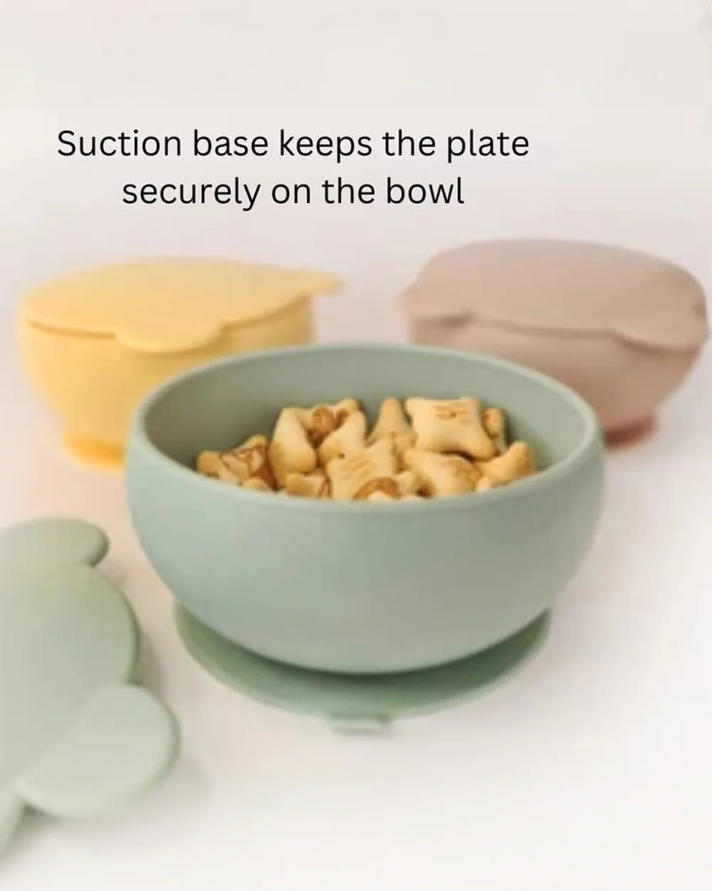 MinikOiOi Bowly Silicone Bowl with Lid-Secure Suction Base-Microwave Safe-Mellow Yellow-For Feeding Infants - Image 5