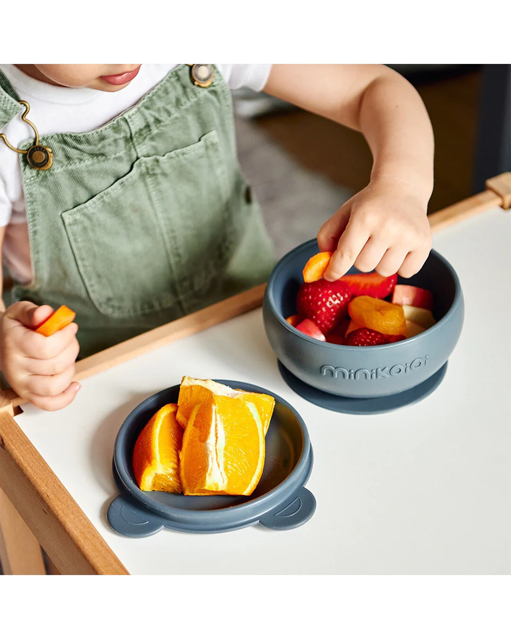MinikOiOi Bowly Silicone Bowl with Lid-Secure Suction Base-Microwave Safe-Mellow Yellow-For Feeding Infants - Image 7