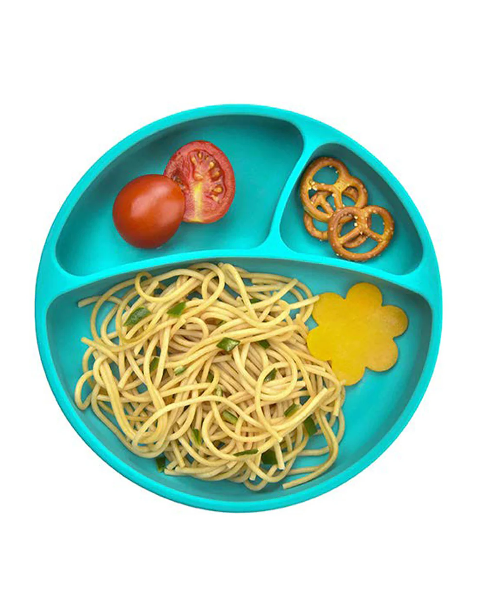 MinikOiOi Portions Silicone Plate-With Secure Suction Base-Aqua Green-For Feeding Infants - Image 4
