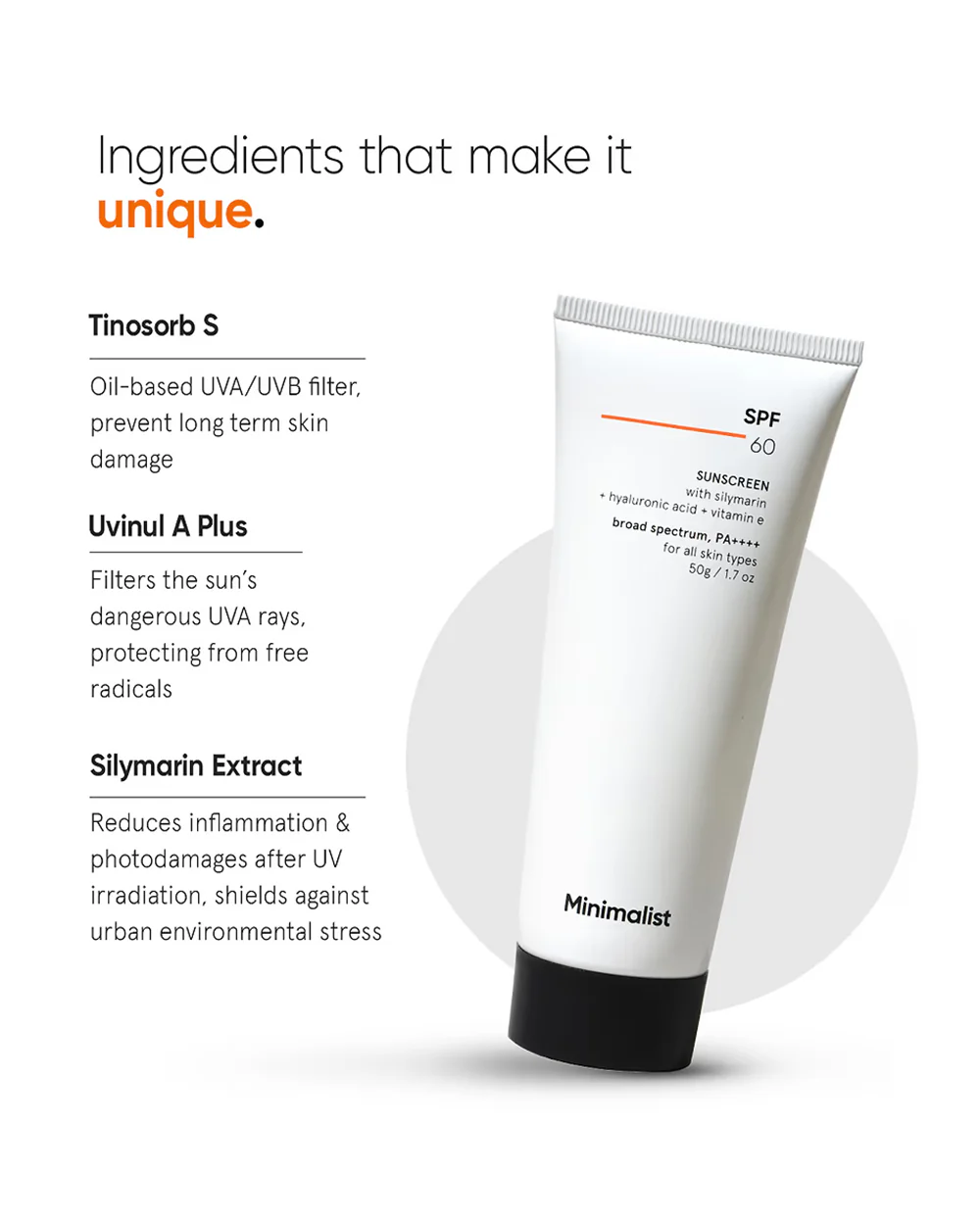 Minimalist SPF 60 PA ++++ Sunscreen-With Antioxidant Silymarin-Pregnancy & Breastfeeding Safe - Image 4
