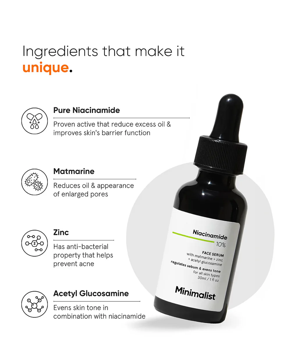Minimalist 10% Niacinamide Face Serum-For Acne & Oily Skin-Improves Skin Texture-Pregnancy & Breastfeeding Safe - Image 4