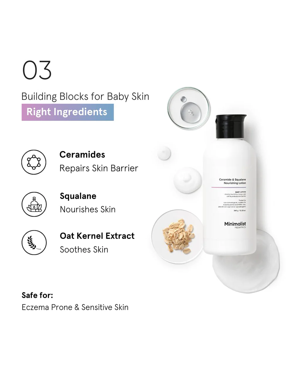 Minimalist Ceramide & Squalane Nourishing Baby Lotion-With Allantoin & Oatmeal Extract - Image 6