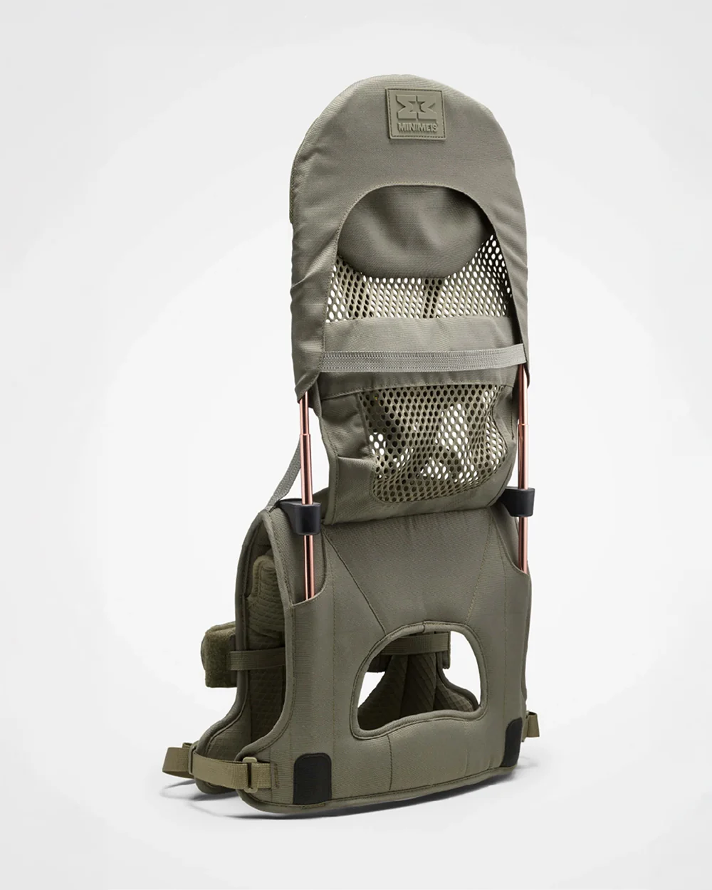 MiniMeis G5 Lightweight Baby Shoulder Carrier-Ergonomically Designed Arch for Balanced Weight Distribution & Parent Comfort-With Secured Seat Belt & Leg Straps-Easy to Fold-Padded Seat & Flexible Backrest-For 6M to 4Y (Upto 18 Kg)-Olive Green - Image 2