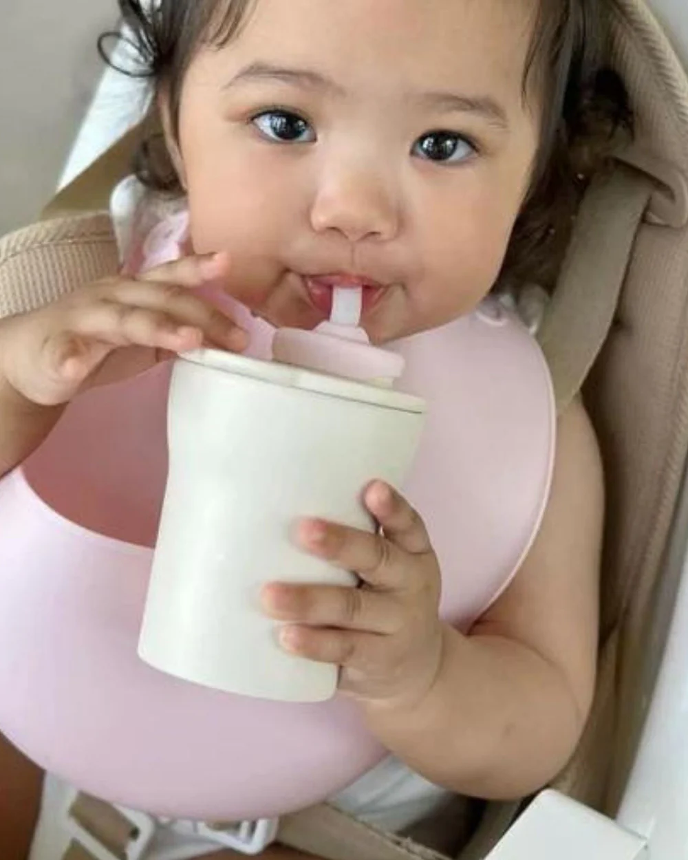Miniware 1-2-3 Sip! Silicone Sippy Cup-Cotton Candy & Cotton Candy-With Lid & Straw-Plant Based-For Infants - Image 9