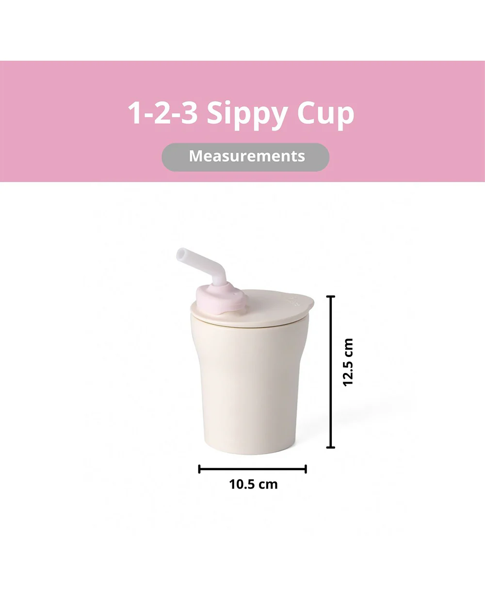 Miniware 1-2-3 Sip! Silicone Sippy Cup-Vanilla & Cotton Candy-With Lid & Straw-Plant Based-For Infants - Image 2