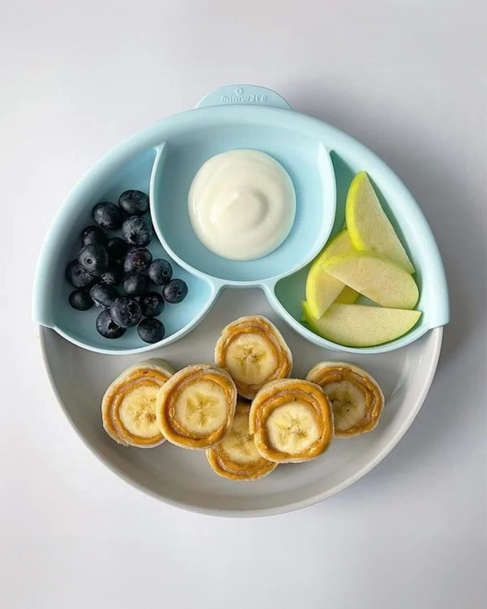 Miniware Healthy Meal Plate-Aqua-With Detachable Suction Foot-Plant Based-For Feeding Infants - Image 11