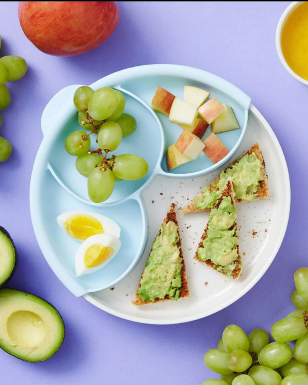 Miniware Healthy Meal Plate-Aqua-With Detachable Suction Foot-Plant Based-For Feeding Infants - Image 6
