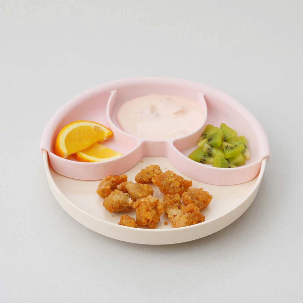 Miniware Healthy Meal Plate-Cotton Candy & Cotton Candy-With Detachable Suction Foot-Plant Based-For Feeding Infants - Image 2