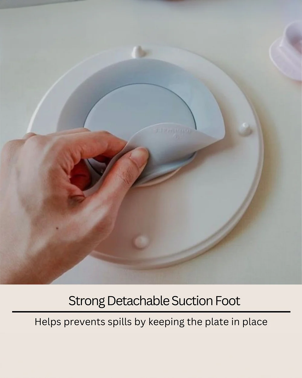 Miniware Healthy Meal Plate-Cotton Candy & Cotton Candy-With Detachable Suction Foot-Plant Based-For Feeding Infants - Image 8