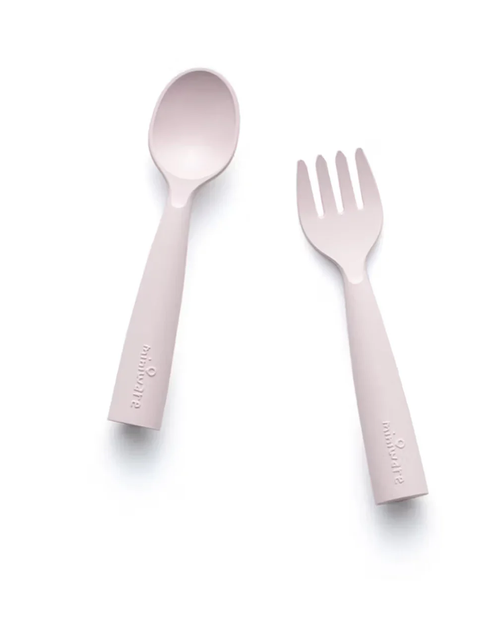 Miniware My First Cutlery Spoon & Fork Set-Biodegradable-With Carry Pouch-Cotton Candy-For Infants - Image 2