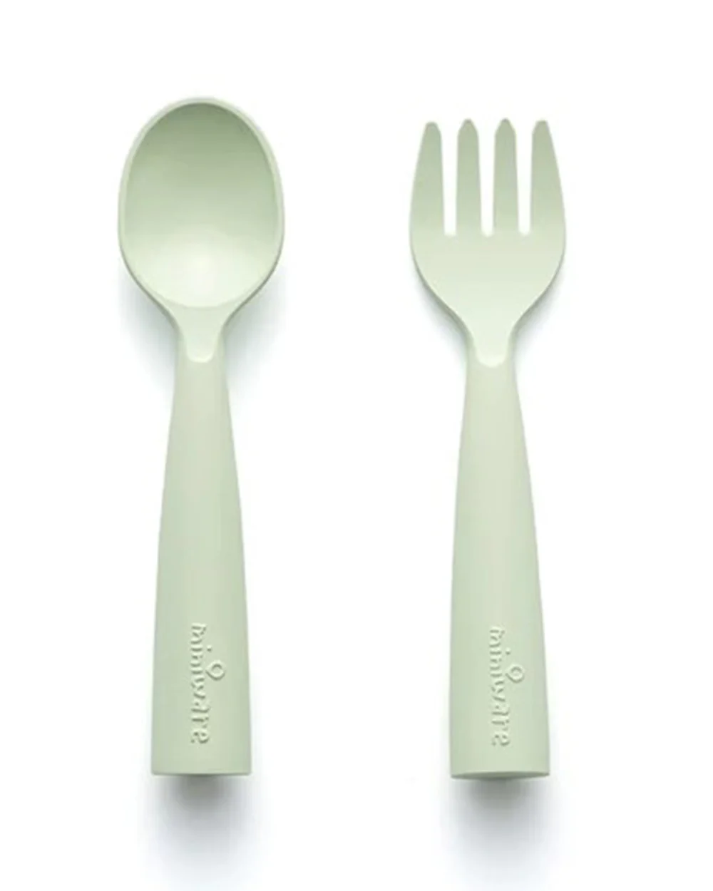 Miniware My First Cutlery Spoon & Fork Set-Biodegradable-With Carry Pouch-Key Lime-For Infants