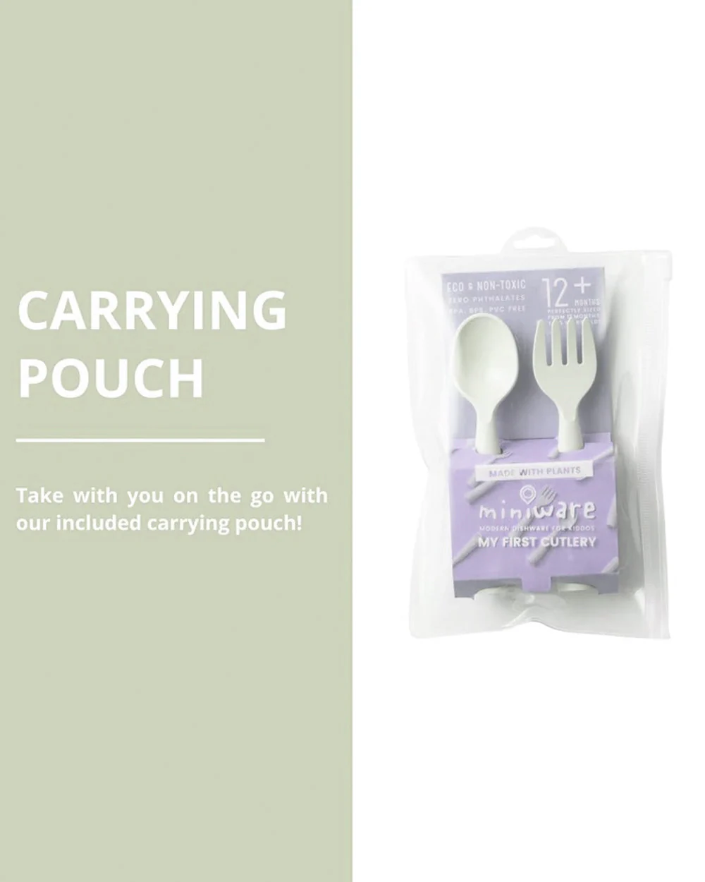 Miniware My First Cutlery Spoon & Fork Set-Round Handles-Aqua-For Infants - Image 7