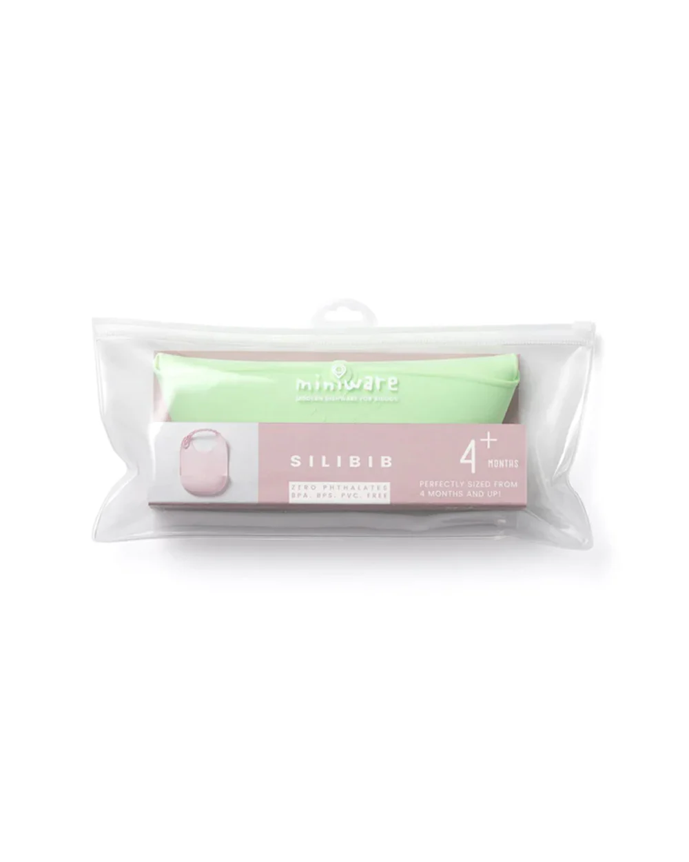 Miniware Roll & Lock Waterproof Silicone Bib-Crumb Catcher To Reduce Mess-Key Lime-For Infants - Image 4