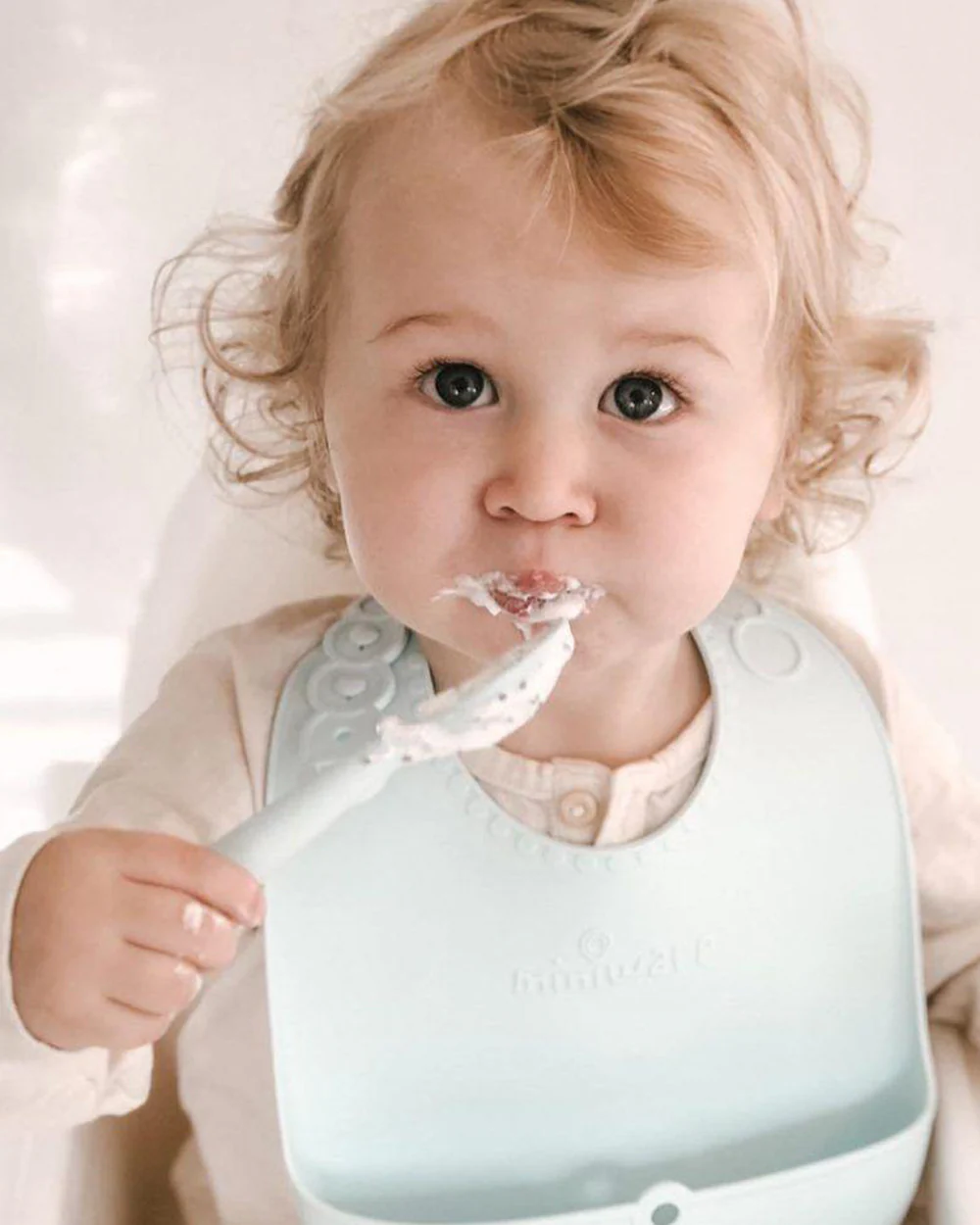 Miniware Silicone Training Spoon Set-Easy Grip Handles-Pack of 2-Grey & Cotton Candy-For Infants - Image 6