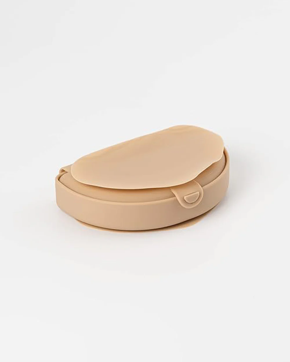 Miniware Silifold-Almond Butter-Foldable Plate-With Suction Base & 2 Divided Sections-For Feeding Infants - Image 3