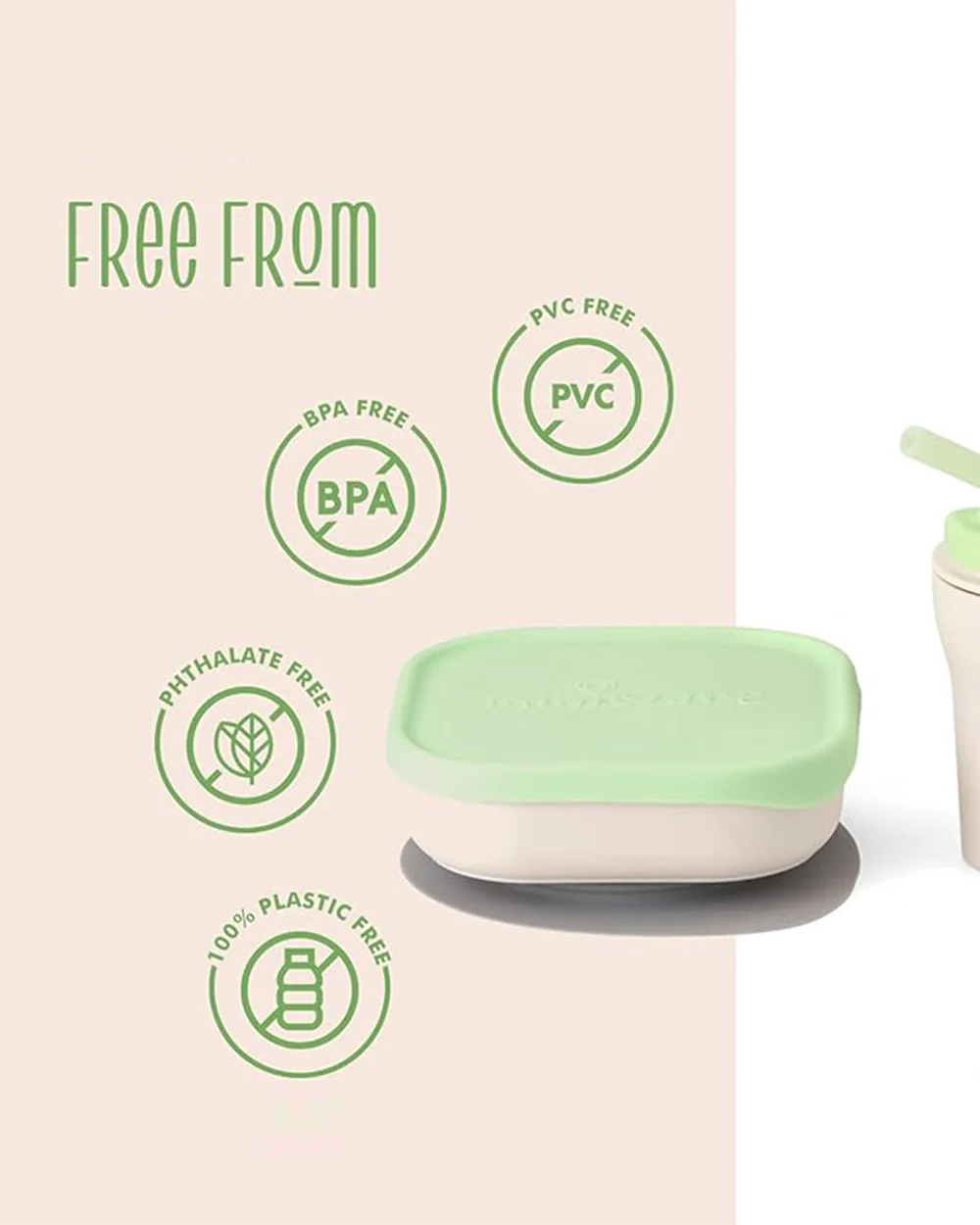Miniware Sip & Snack-Vanilla & Key Lime-With Suction Foot & Sippy Cup-Meal Set-For Feeding Infants - Image 4
