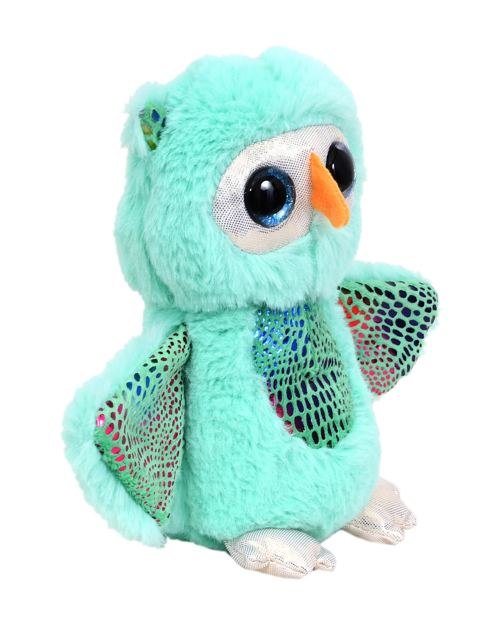 Mirada Blue Foil Glitter Eye Owl With Wings Stuffed Soft Toy-Plush Cuddly Toy For Newborn - Image 2