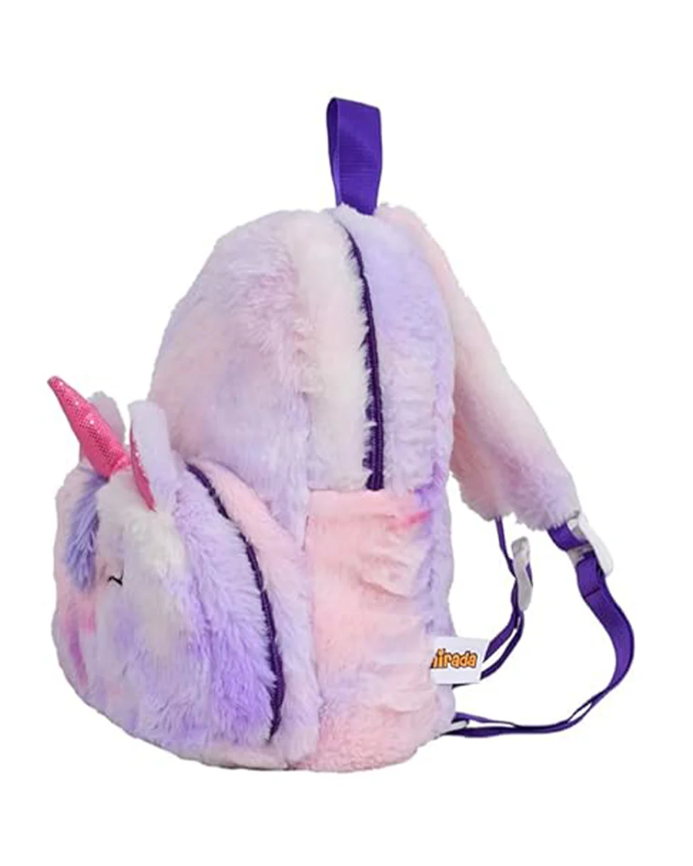 Mirada Unicorn with Horn Toy Bag-with Adjustable Straps-Tie Die Purple-for Toddlers - Image 2