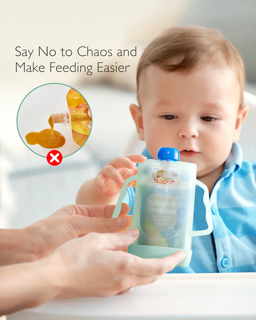 Momcozy Baby Pouch Holder-Multiple Ways to Use-BPA-Free-Easy Grip for Self Feeding - Image 4