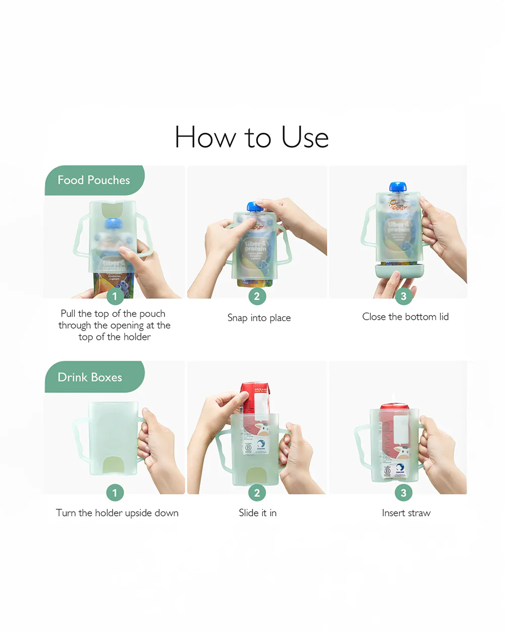 Momcozy Baby Pouch Holder-Multiple Ways to Use-BPA-Free-Easy Grip for Self Feeding - Image 5