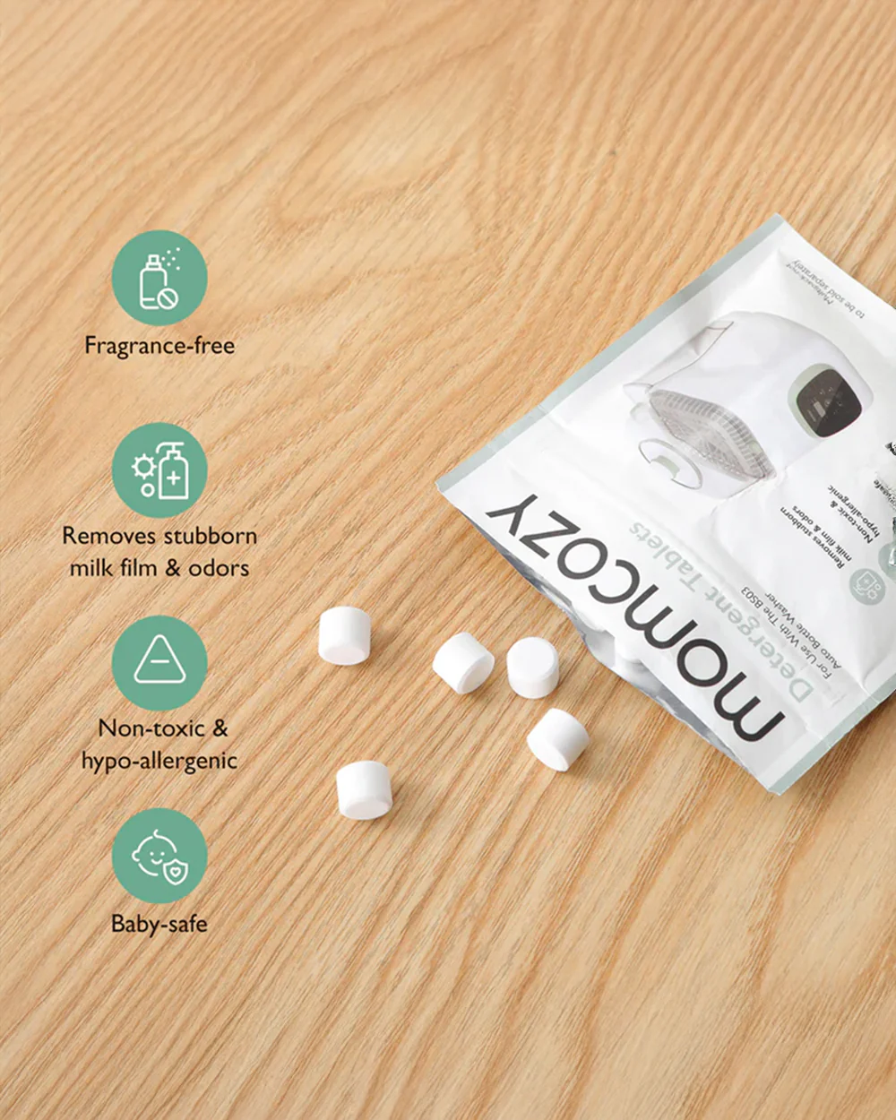 Momcozy Detergent Tablets for KleanPal Pro Bottle Washer-120 Tablets-Pack of 4 - Image 3