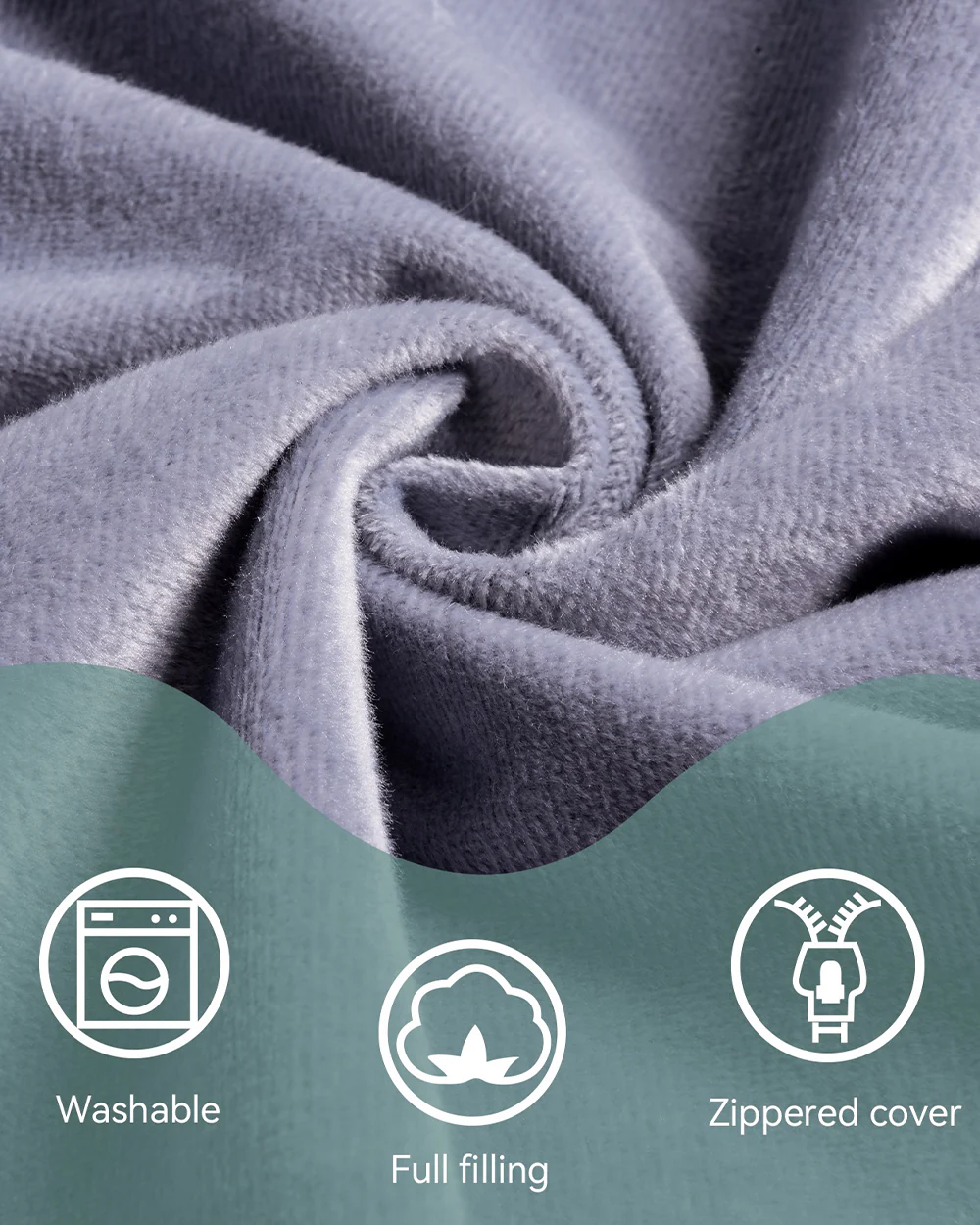 Momcozy G shaped Pregnancy Pillow-Full Body-Grey-Velvet-Removable & Washable Cover-For Maternity - Image 14