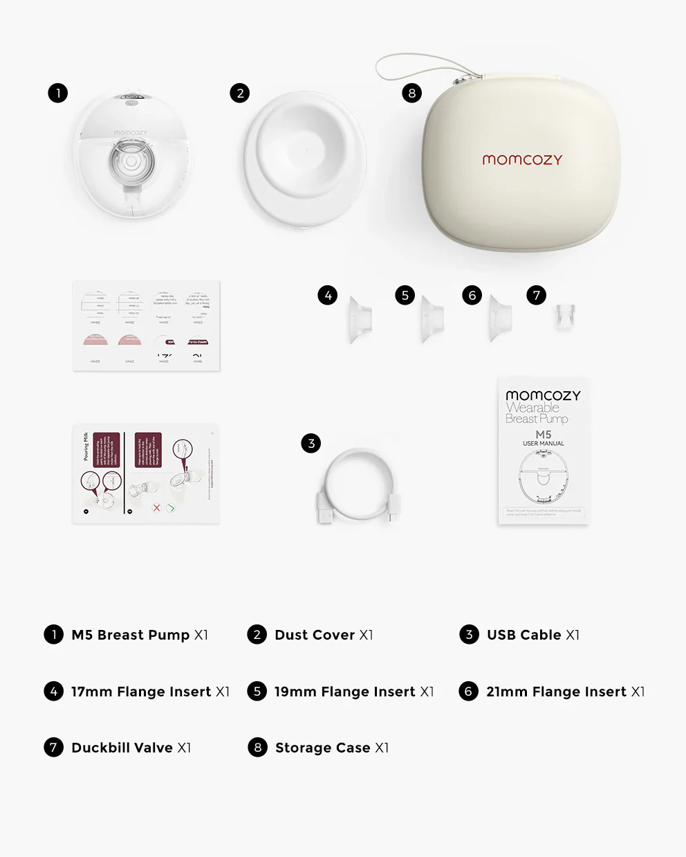 Momcozy All-in-one M5 Wearable Single Electric Breast Pump - Painless Pumping - Portable - 3 Modes & 9 Suction Levels - Rechargeable - Cozy Red - Image 8