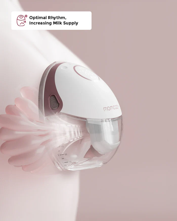 Momcozy M6 Wearable Mobile Style Single Electric  Breast Pump - 3 Modes & 9 Suction Levels - Portable - Rechargeable - Grey - Image 2