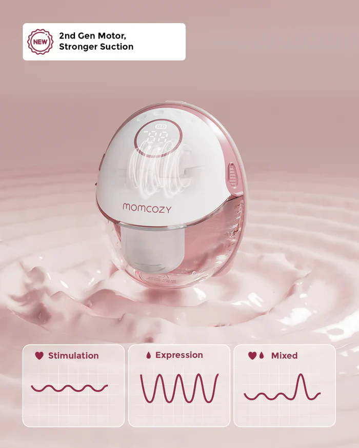 Momcozy M6 Wearable Mobile Style Single Electric  Breast Pump - 3 Modes & 9 Suction Levels - Portable - Rechargeable - Grey - Image 4