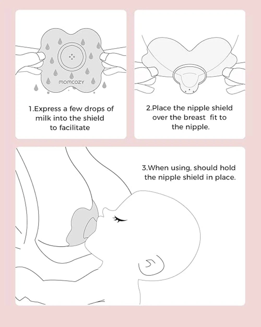 Momcozy Nipple Shields-100% Food Grade Silicone-Cut Out Design-With Hygienic Store Case-BPA/BPS Free-17 mm-Ultra thin and Super Soft-Pack of 2 - Image 4